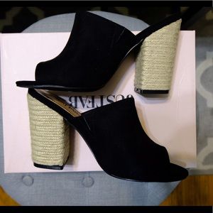 Justfab mules sandals black